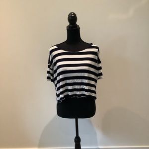 XXI beautiful crop top with black and white stripes is in great condition.